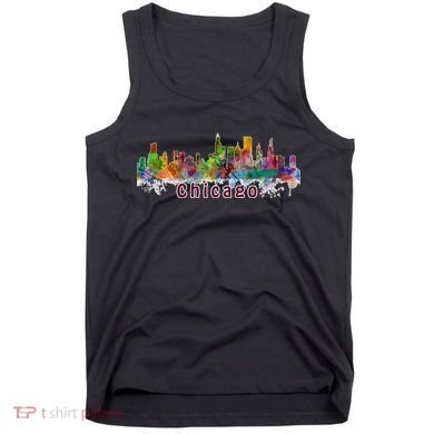 Chicago Skyline Paint Splatter Tank Top
