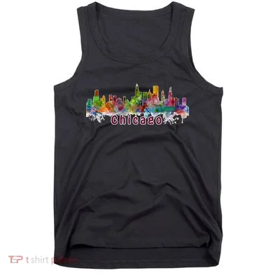 Chicago Skyline Paint Splatter Tank Top