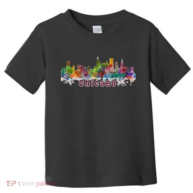 Chicago Skyline Paint Splatter Toddler T-Shirt