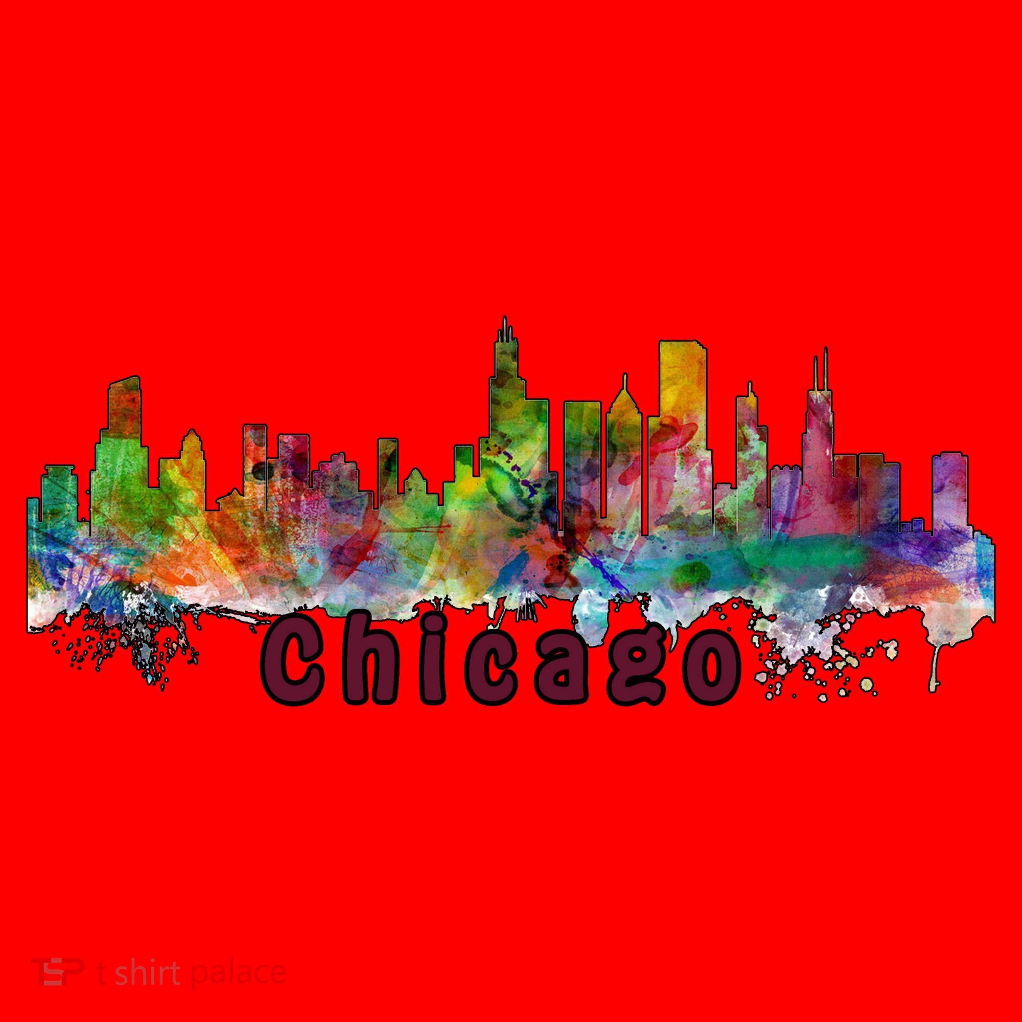 Chicago Skyline Paint Splatter Santa Hat