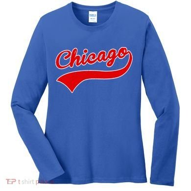 Chicago Vintage Classic Team Logo Women's Long Sleeve Shirt