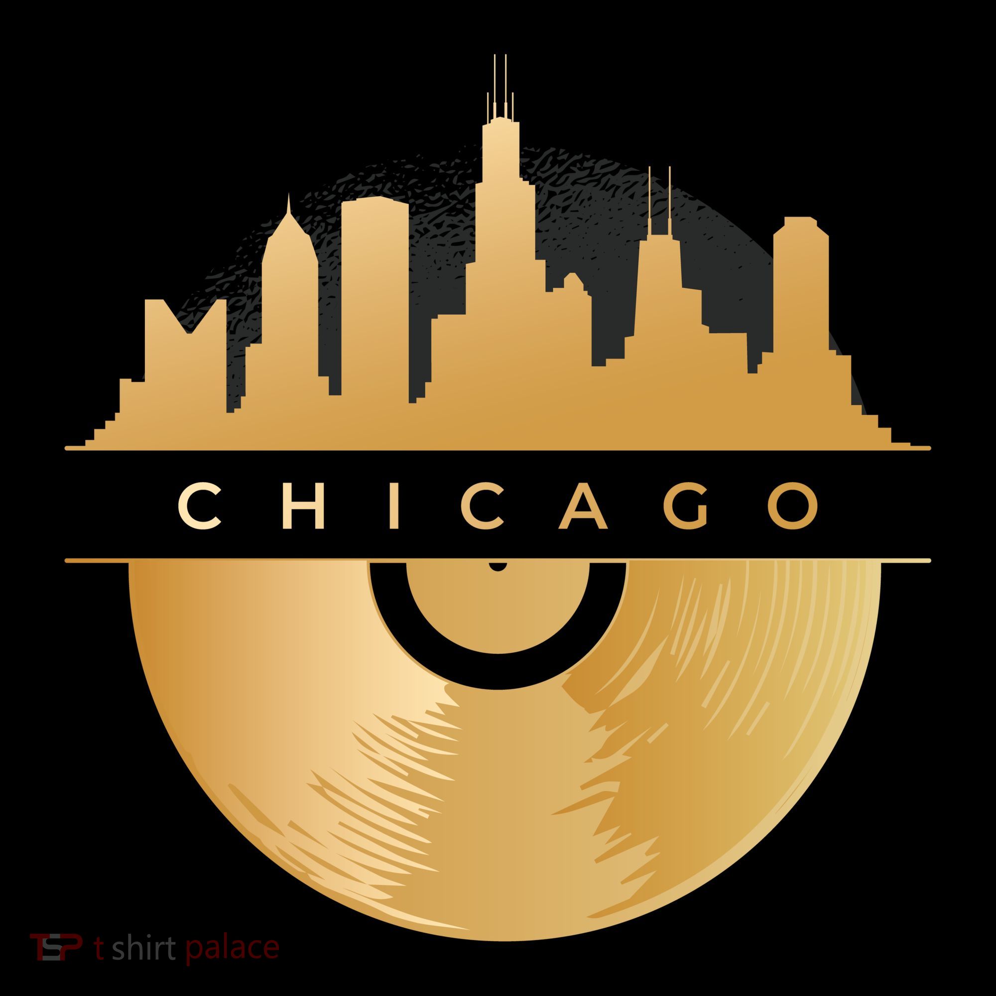 Chicago Vinyl Skyline USA-Made Doggie Bandana