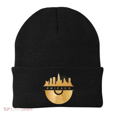 Chicago Vinyl Skyline Beanie