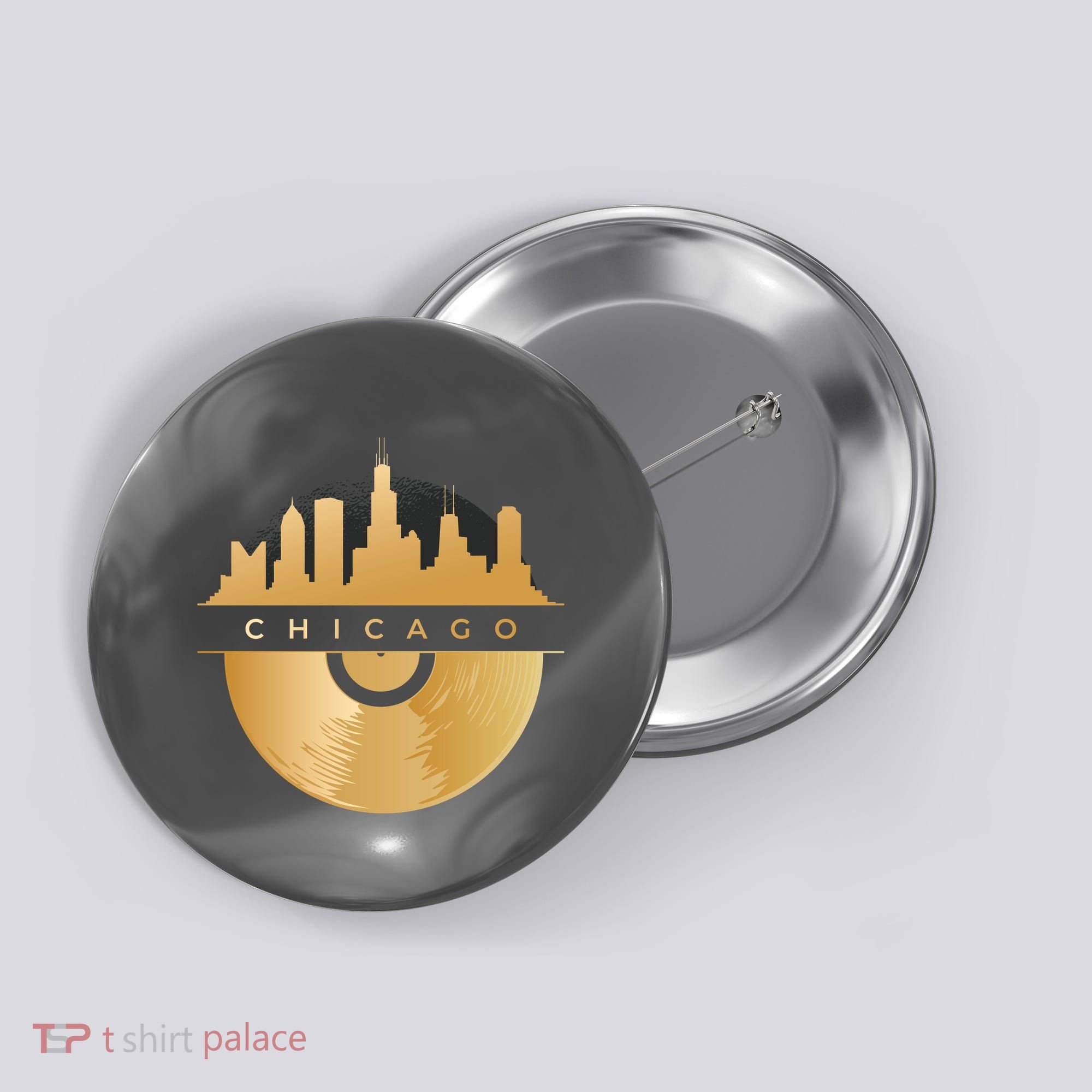 Chicago Vinyl Skyline Button