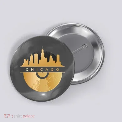 Chicago Vinyl Skyline Button