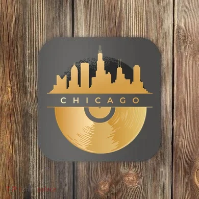 Chicago Vinyl Skyline Coaster