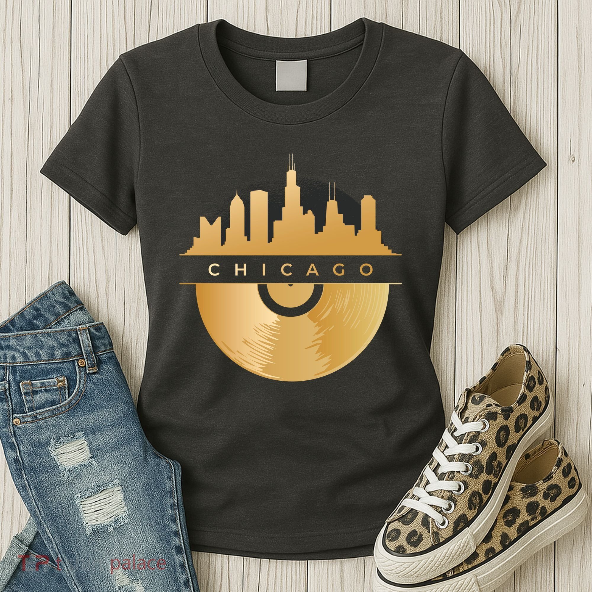 Chicago Vinyl Skyline Women's T-Shirt