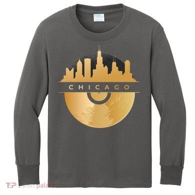 Chicago Vinyl Skyline Kids Long Sleeve Shirt
