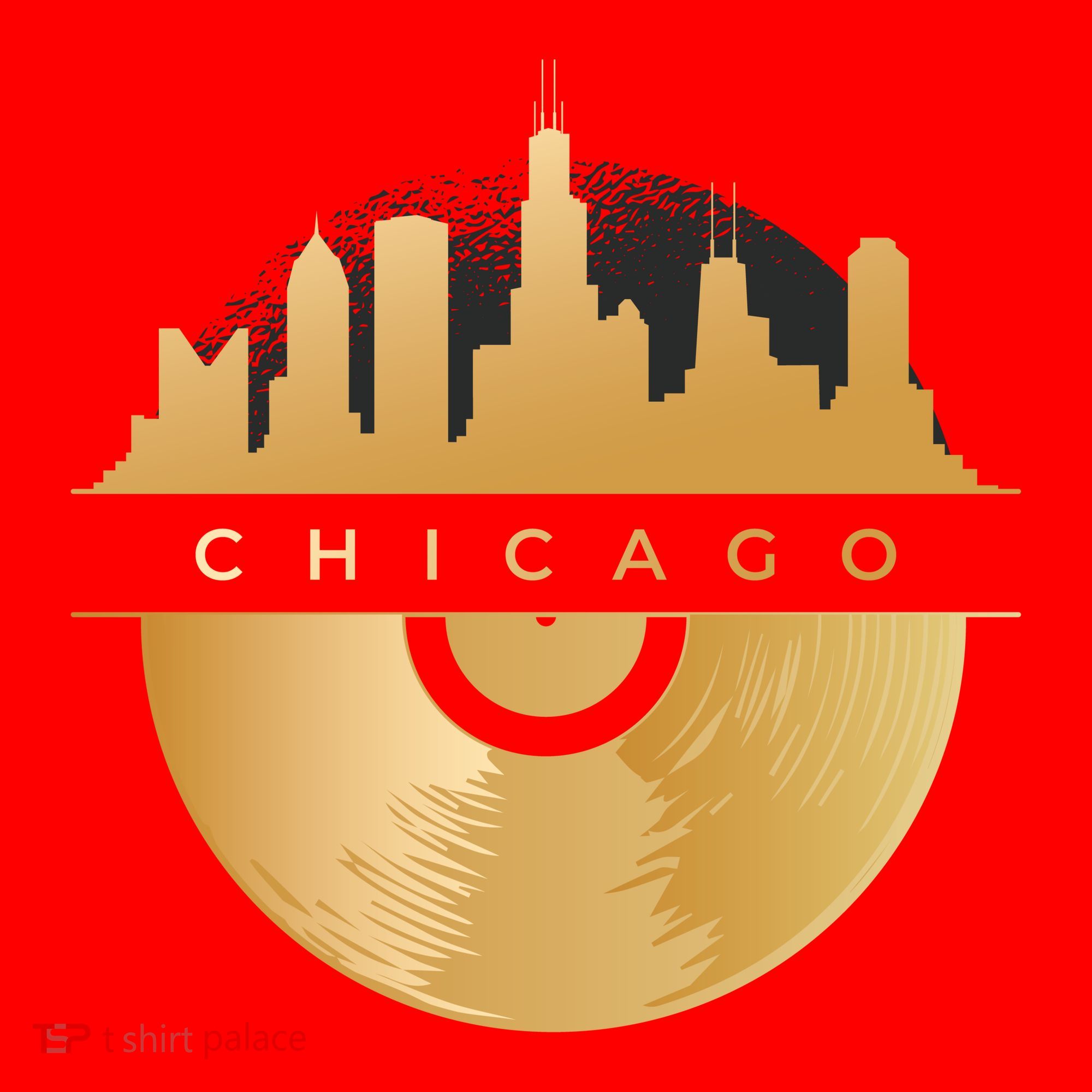 Chicago Vinyl Skyline Santa Hat