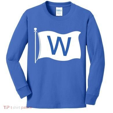 Chicago Win W Flag Baseball Kids Long Sleeve Shirt