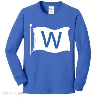 Chicago Win W Flag Baseball Kids Long Sleeve Shirt