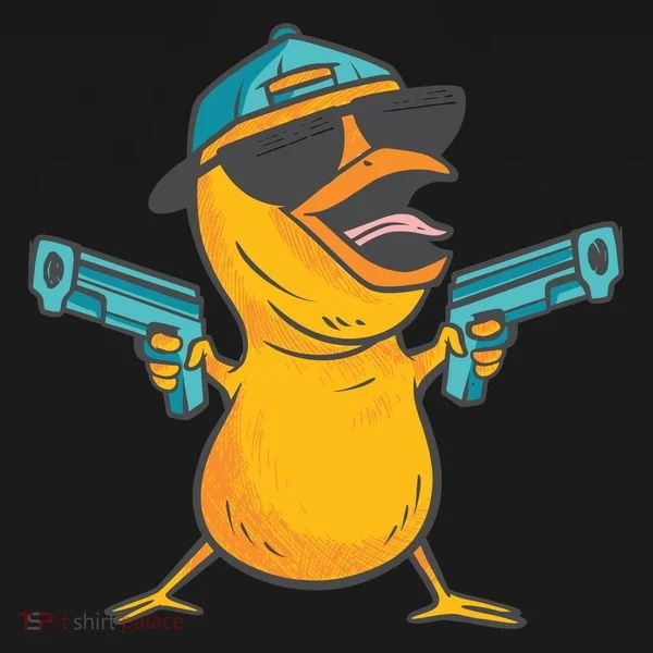 Chick Cartoon With Guns Bucket Hat