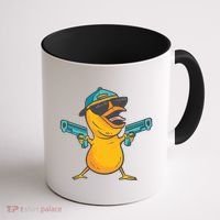 Chick Cartoon With Guns Coffee Mug thumb 1