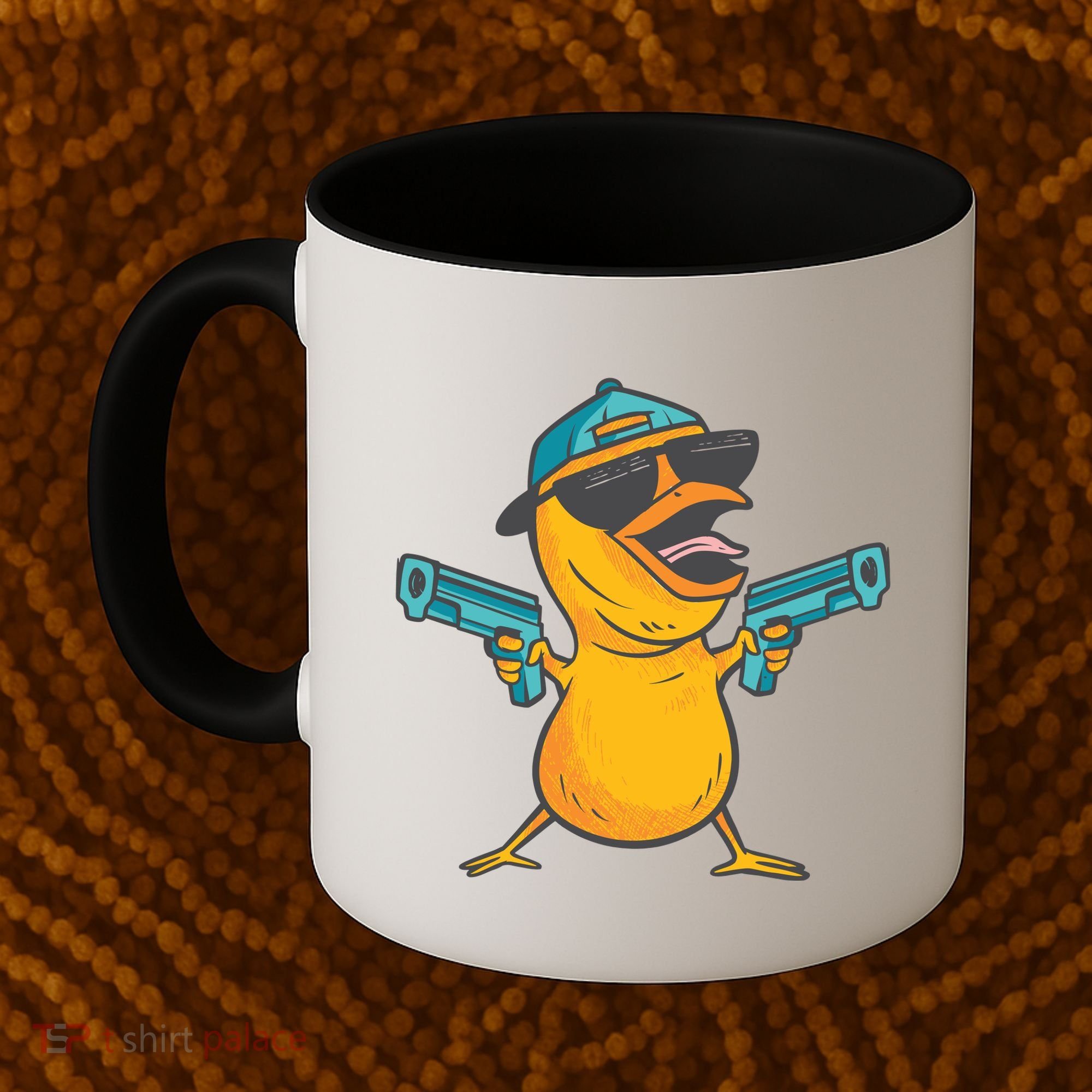 Chick Cartoon With Guns Coffee Mug