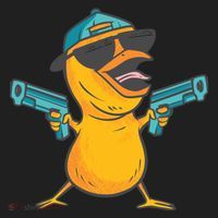 Chick Cartoon With Guns Beanie thumb 2