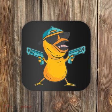 Chick Cartoon With Guns Coaster