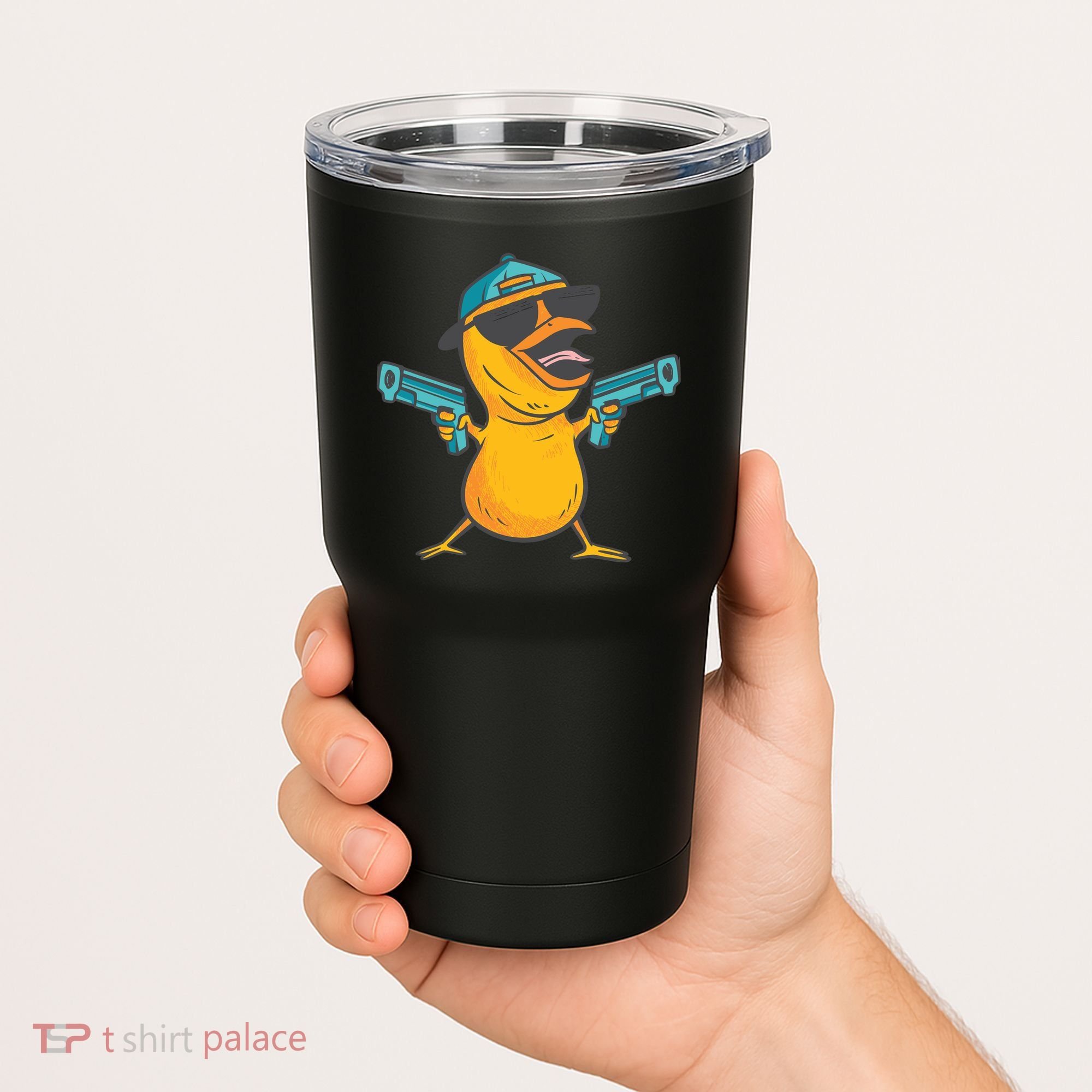 Chick Cartoon With Guns Tumbler