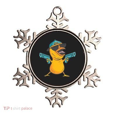 Chick Cartoon With Guns Ornament