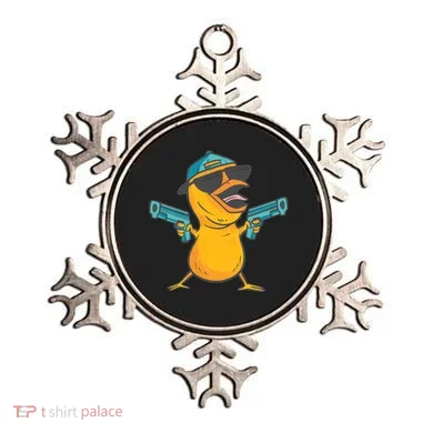 Chick Cartoon With Guns Ornament
