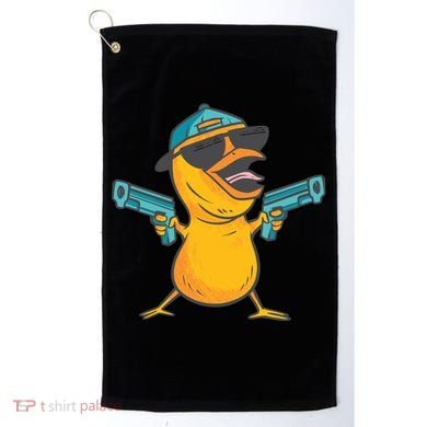 Chick Cartoon With Guns Golf Towel