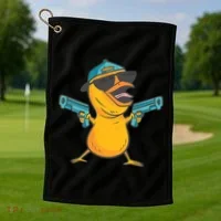 Chick Cartoon With Guns Golf Towel thumb 1