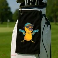 Chick Cartoon With Guns Golf Towel thumb 2