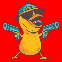 Chick Cartoon With Guns Santa Hat thumb 1