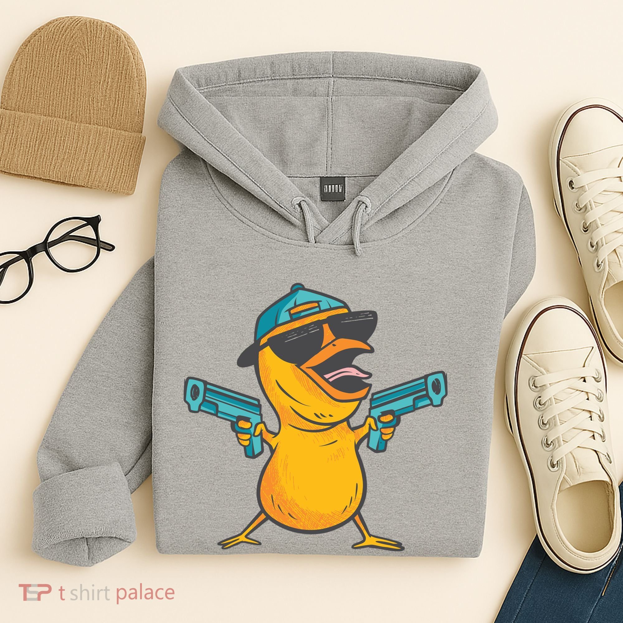 Chick Cartoon With Guns Hoodie