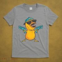 Chick Cartoon With Guns T-Shirt thumb 5