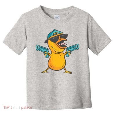Chick Cartoon With Guns Toddler T-Shirt