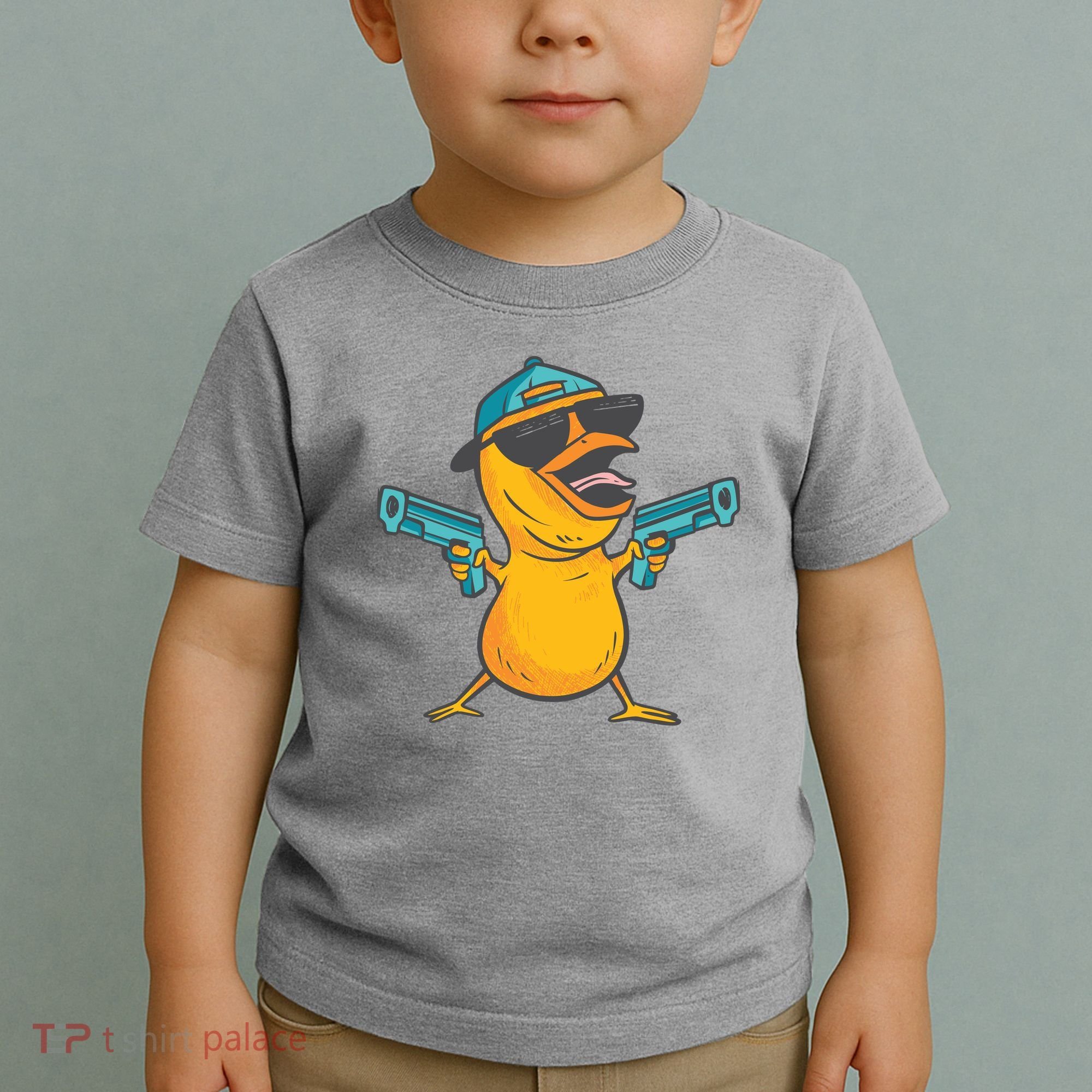 Chick Cartoon With Guns Toddler T-Shirt