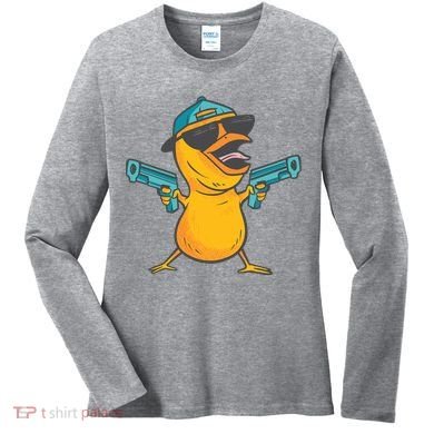 Chick Cartoon With Guns Women's Long Sleeve Shirt