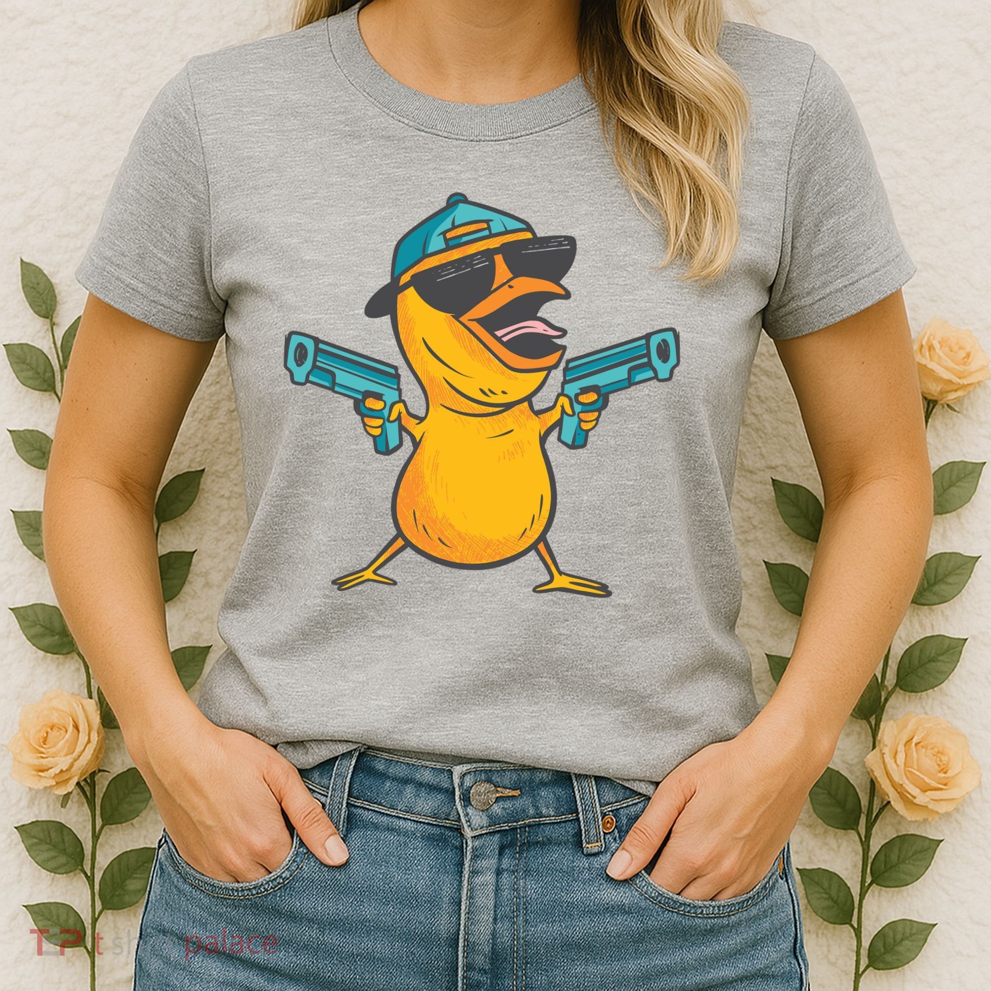 Chick Cartoon With Guns Women's T-Shirt