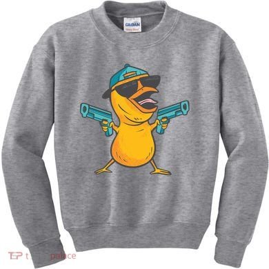 Chick Cartoon With Guns Kids Sweatshirt