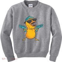 Chick Cartoon With Guns Kids Sweatshirt thumb 0