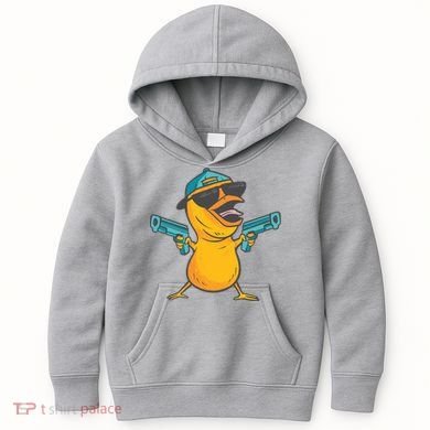 Chick Cartoon With Guns Kids Hoodie