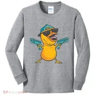 Chick Cartoon With Guns Kids Long Sleeve Shirt thumb 0