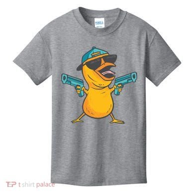 Chick Cartoon With Guns Kids T-Shirt