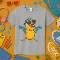 Chick Cartoon With Guns Kids T-Shirt thumb 3