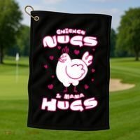 Chicken Nugs And Mama Hugs Golf Towel thumb 1