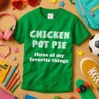 Chicken Pot Pie My Three Favorite Things Kids T-Shirt thumb 3