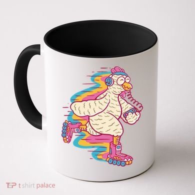 Chicken Roller Skating Coffee Mug