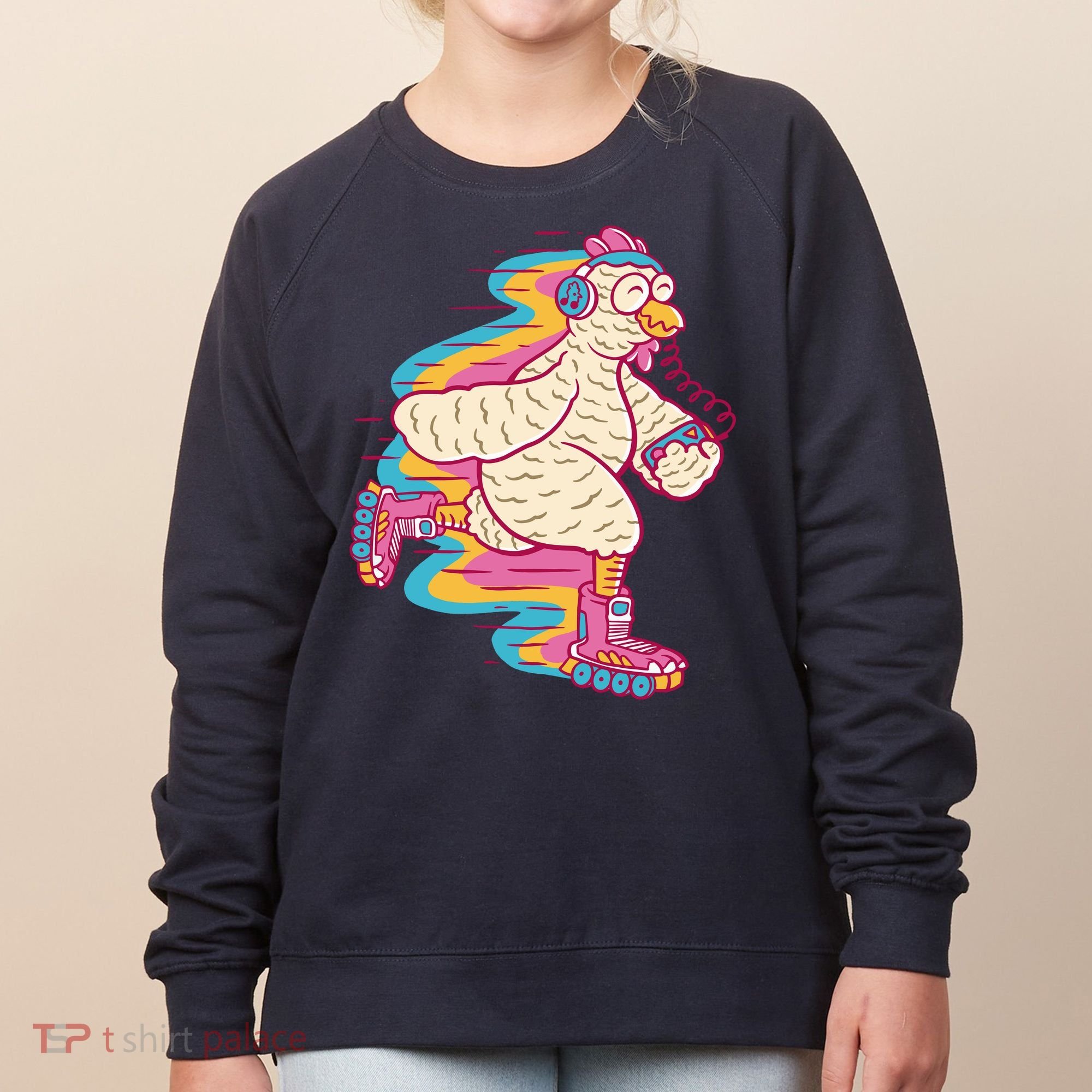 Chicken Roller Skating Women's Sweatshirt