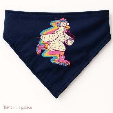 Chicken Roller Skating USA-Made Doggie Bandana
