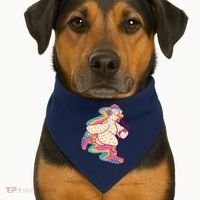 Chicken Roller Skating USA-Made Doggie Bandana thumb 1
