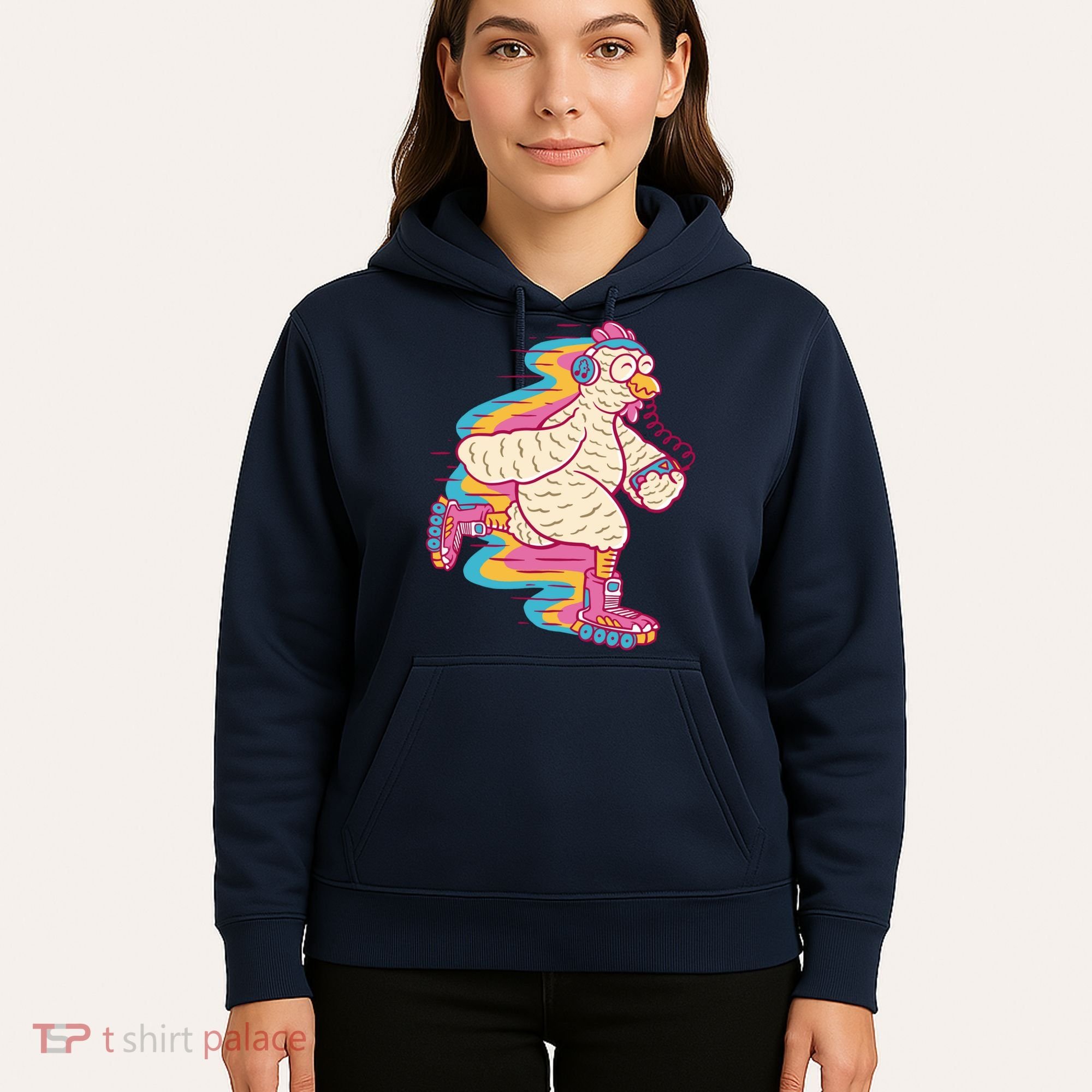 Chicken Roller Skating Hoodie