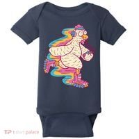 Chicken Roller Skating Baby Bodysuit thumb 0