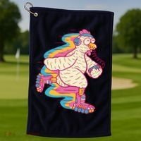 Chicken Roller Skating Golf Towel thumb 1