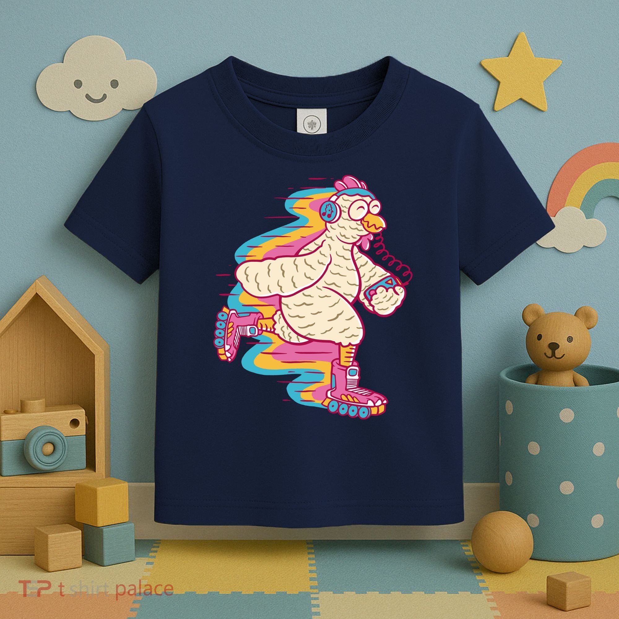 Chicken Roller Skating Toddler T-Shirt