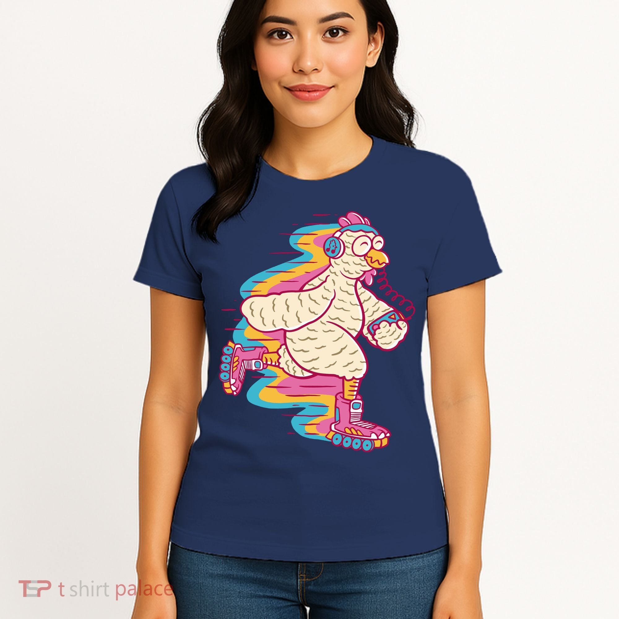 Chicken Roller Skating Women's T-Shirt